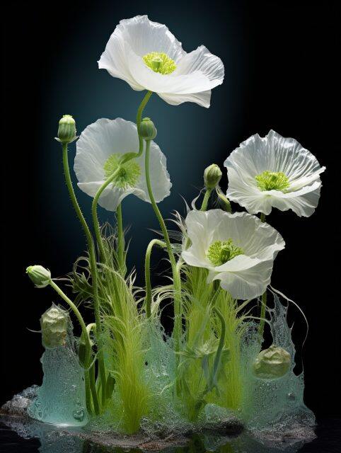 ailab.design_Ice-Papaver-somniferum_with_green_leaves_wild_rock_7d22d838-537a-48a1-a954-e6d60dfbccae