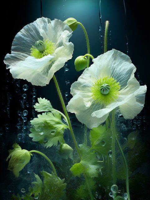 ailab.design_Ice-Papaver-somniferum_with_green_leaves_wild_rock_f03a9d8f-03c1-4dd3-bdad-708301d67eeb