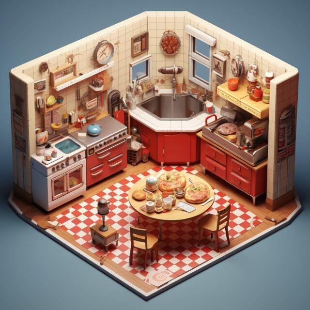 ailab.design_eating_pizza_in_a_50s_kitchen__cutaway_isometric_d69c2f12-7224-4cc7-8f60-a5e55fafcc0f