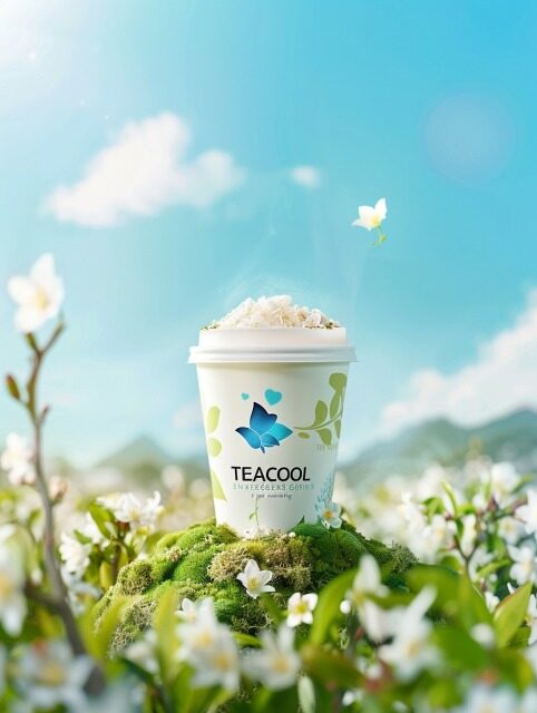ailab.design_A_cup_of_milk_tea_with_TEACOOL_logo_is_placed_on_a_6ade423b-363b-49fa-9335-aadbebd73896